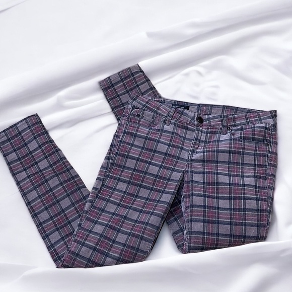NEW Kut from the Kloth gray mix plaid pants Mia Toothpick Skinny women Sz 8 - Picture 3 of 11
